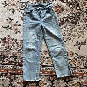 Cropped Light Blue Women's Straight-Leg Jeans